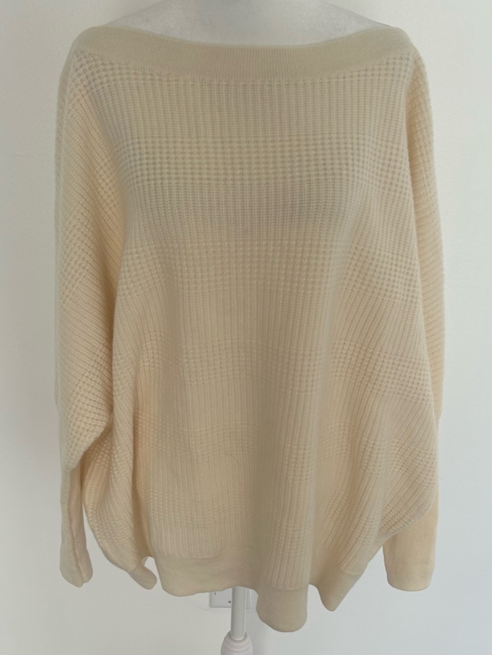 New Studio Park 100% Cashmere Boat Neck Sweater Ivory Cream size X-Large - Picture 3 of 11
